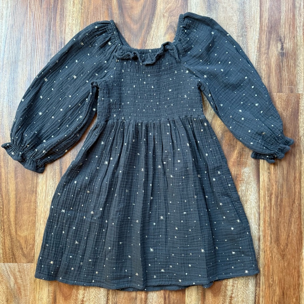 Cotton On Kids Black & Gold Starry Dress